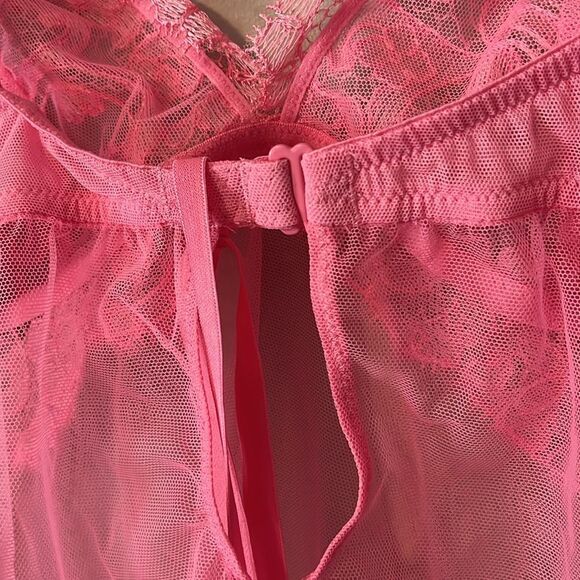 New! Victoria's Secret Very Sexy Sheer Boho Floral Embroidery Babydoll size L - Picture 7 of 13